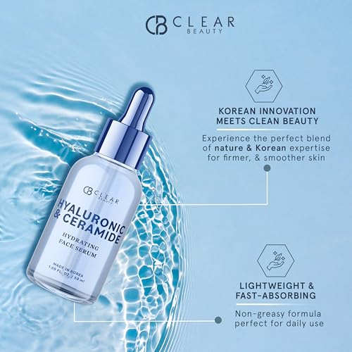 Clear Beauty Ceramide & Hyaluronic Acid Serum for Face - - Product Imagery