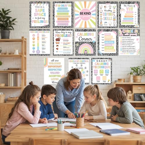gisgfim 16 Pcs Composition Notebook Calming Down Posters for - Product Imagery