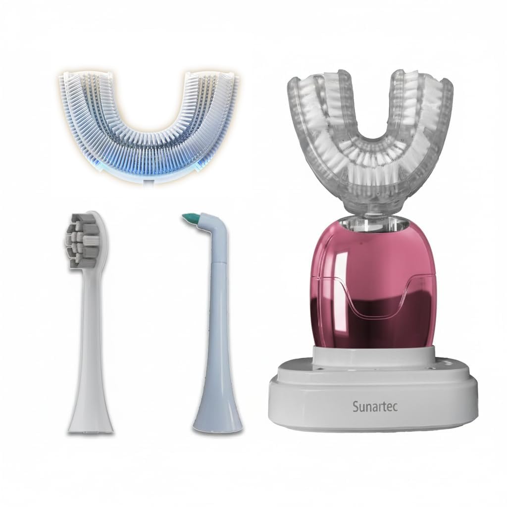 Sunartec U-Shaped Electric Toothbrush for Adults, 4 Brush Heads Options – product photo (Rotating)