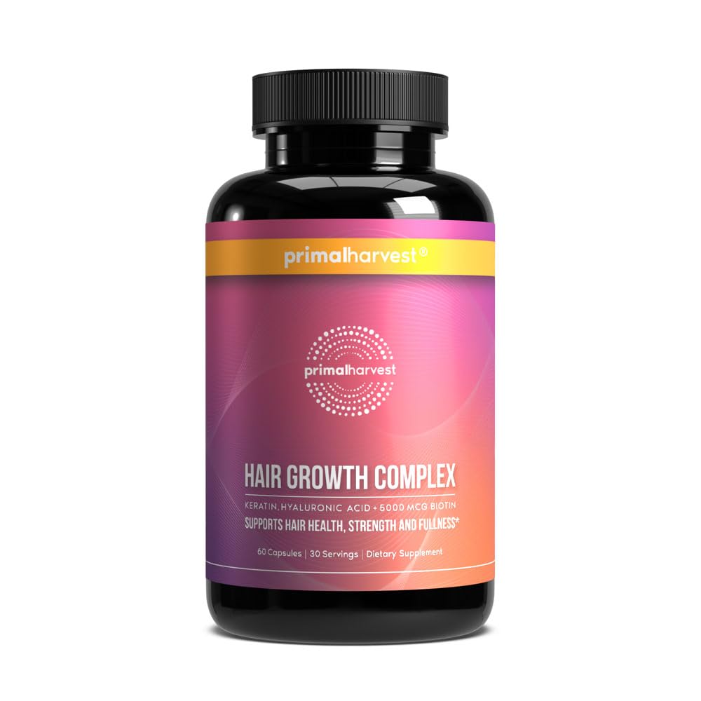 Primal Harvest Hair Growth Complex - Daily Supplement, Gluten & Dairy Free