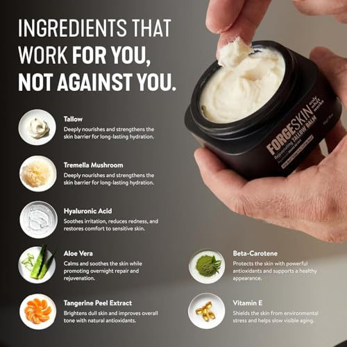 Forge Skin Beef Tallow Balm Skin Moisturizer for Men, Anti Aging - Product Imagery