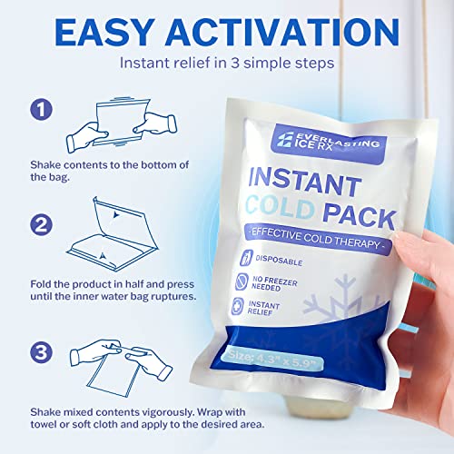 50 Pack Instant Ice Packs for Injuries, Disposable Instant Cold - Product Imagery