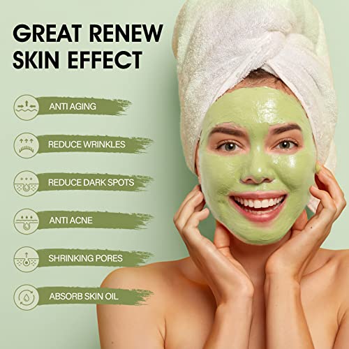 SHVYOG Green Tea Face Mask, Antioxidant Green Tea Clay Mask with - Product Imagery