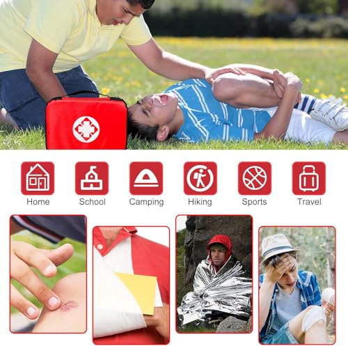 First Aid Kit 300PCS Car Home Camping Essentials Red 1st Aid - Product Imagery