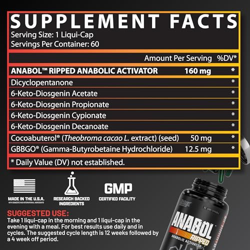 Nutrex Research Anabol Ripped Anabolic 2 in 1 Muscle Builder for - Product Imagery