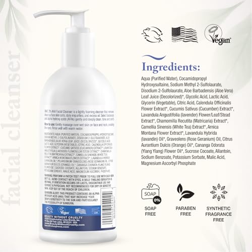 Beauty Without Cruelty AHA Facial Cleanser – Exfoliating Face - Product Imagery