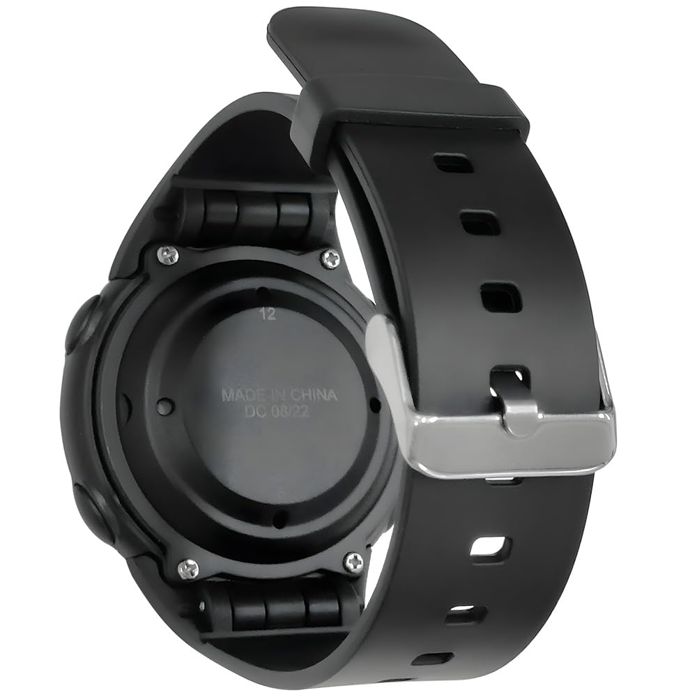 MAUJOY Atomic Talking Watches for The Blind,Automatic Time Calibration – close-up detail in Black