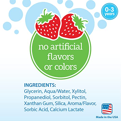Dr. Brown's Fluoride-Free Baby Toothpaste, Strawberry, 1-Pack - Product Imagery