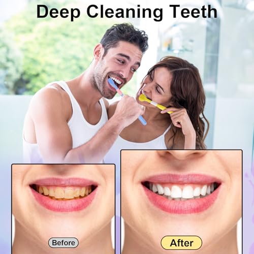 3 Sided Toothbrush with Tongue Scraper, 2026 New Upgraded Medium - Product Imagery