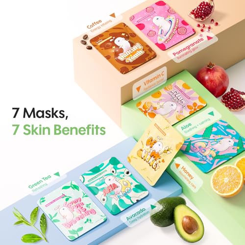 ZealSea Face Mask Skincare Facial Sheet Mask Spa Gifts for Kids - Product Imagery