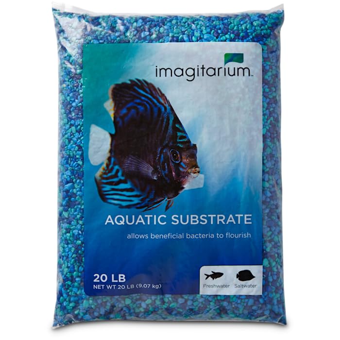 imagitarium by Petco Aquarium Gravel Substrate Blue Jean 20 lbs. – Blue, 20 Pound (Pack of 1)