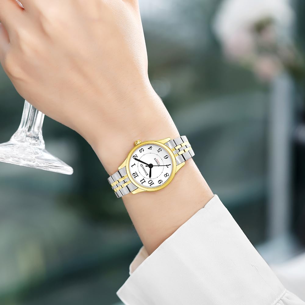 KNISKRED Easy Reader Dress Watch for Women – close-up detail in Silver