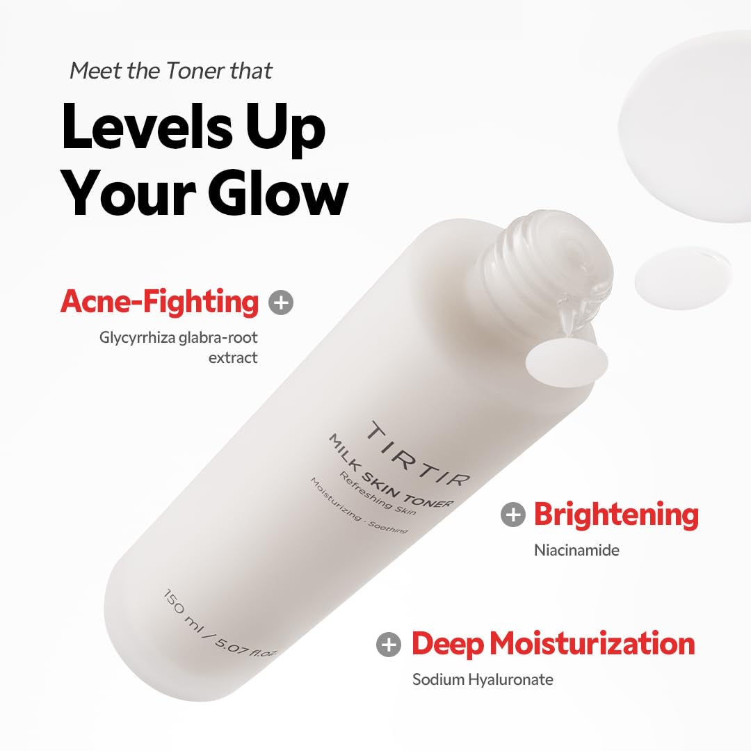 TIRTIR Milk Skin Rice Toner - Deep Moisturizing, Hydrating and Refreshing for face, Niacinamide, Ceramide, Rice Bran Ext