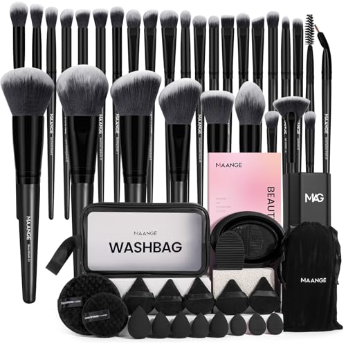MAANGE Makeup Brush Set 51 PCS Professional Makeup Brushes for Foundation Powder Concealers Eye shadows Blending Blush T