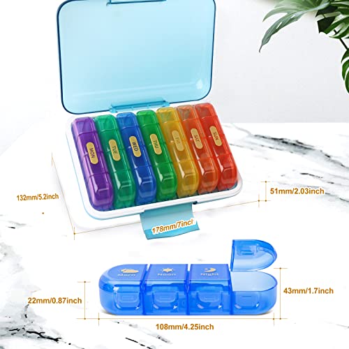 MURRI&MURRDI Pill Organizer 4 Times a Day, Daily Pill Box Large - Product Imagery