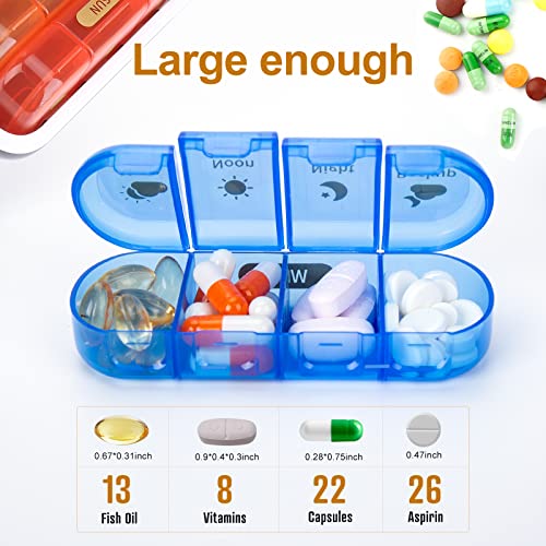 MURRI&MURRDI Pill Organizer 4 Times a Day, Daily Pill Box Large - Product Imagery