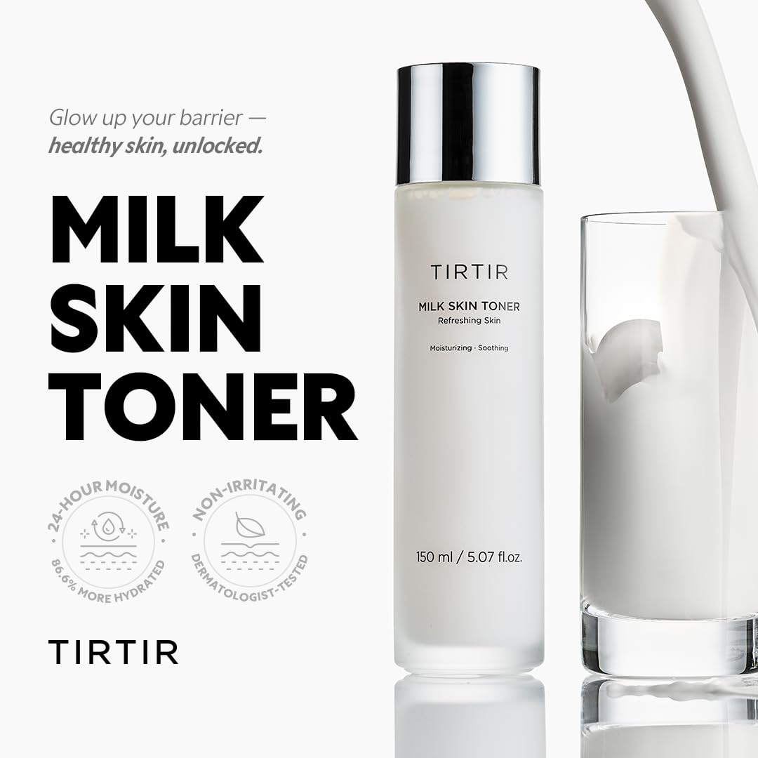TIRTIR Milk Skin Rice Toner - Deep Moisturizing, Hydrating and Refreshing for face, Niacinamide, Ceramide, Rice Bran Ext