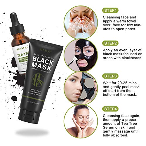 Blackhead Peel Off Face Mask, SHVYOG 3-in-1 Blackhead Remover - Product Imagery