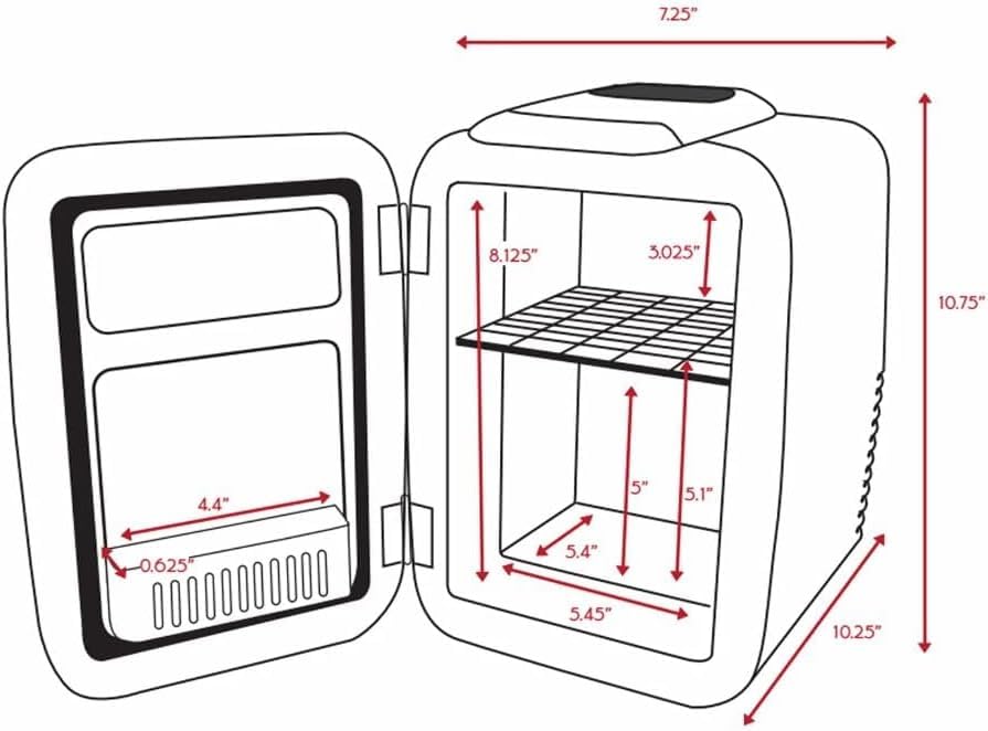 Cooluli Mini Fridge for Bedroom - Car, Office Desk & Dorm Room - - Product Imagery