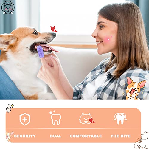 Dog Toothbrush Finger Toothbrush Dogs Tooth Brushing Kit 4Pack - Product Imagery