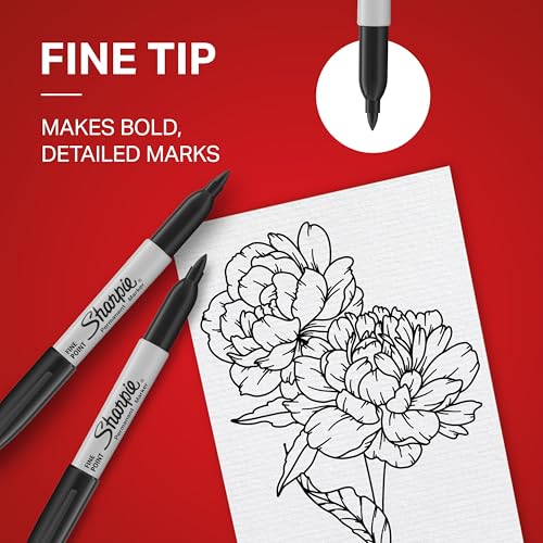 Sharpie Permanent Marker, Fine Point, Black, 1 Count - Product Imagery
