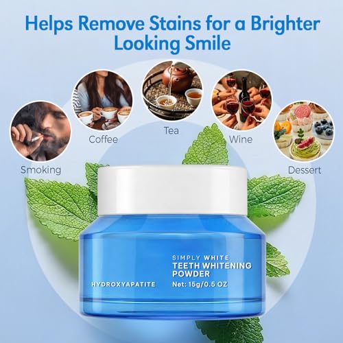 Enamel-Safe Teeth Whitening Powder - Hydroxyapatite - Gentle on - Product Imagery