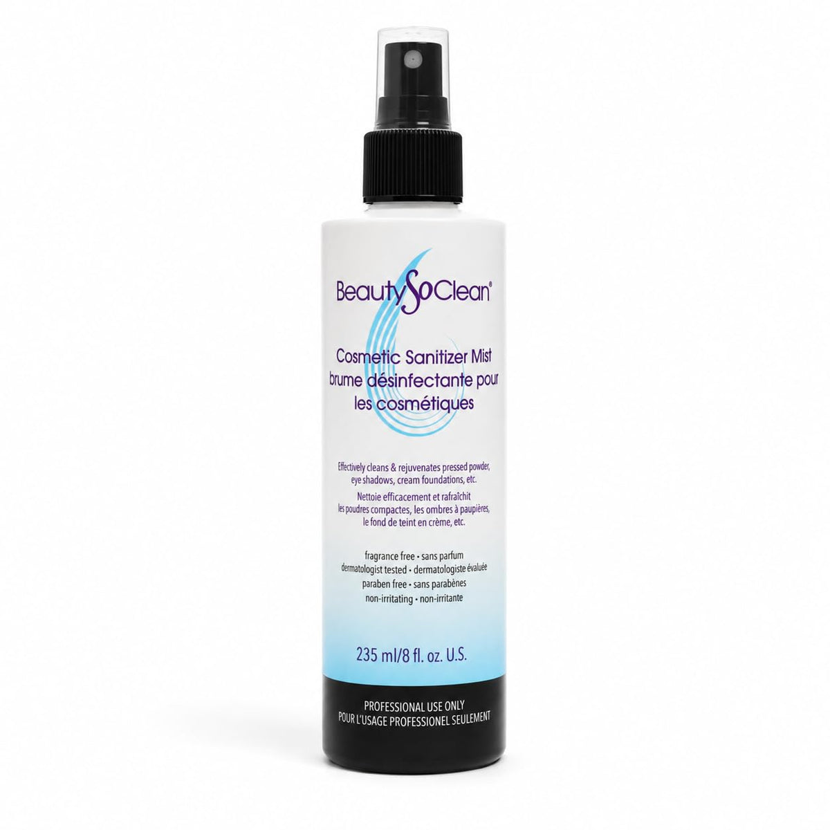 Beautysoclean Cosmetic Sanitizer Mist - (8.0 oz.) Makeup Sanitizing Spray for Powder-based Makeup Palettes & Pressed Cre