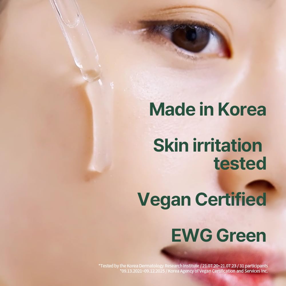 Pyunkang Yul calming moisture serum with centella asiatica, tea tree, hyaluronic acids, and ceramide for skin hydration and soothing care.