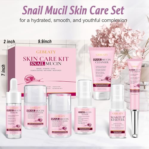Skin Care Set, 7-Piece Hydrating & Repairing Snail Mucin - Product Imagery