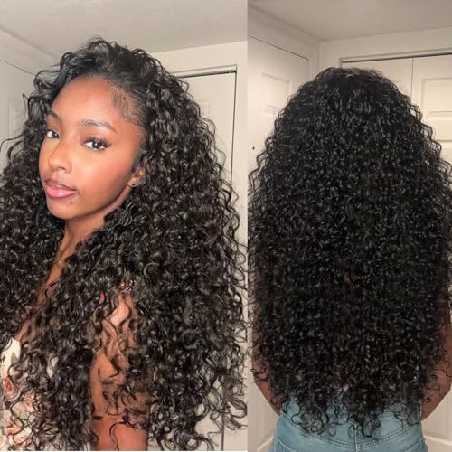 Frodio Curly Half Wig 26 Inches Veralux™ Fiber Blend Human Hair Headband Wig 3 in 1 Shaggy Wave Flip Over Drawstring Wig