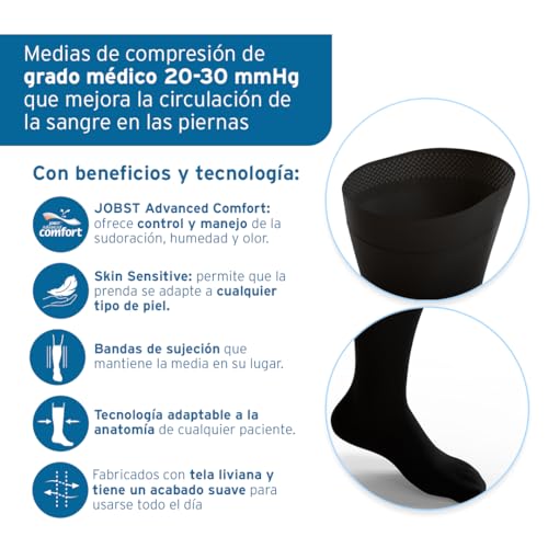 JOBST forMen Thigh High 20-30 mmHg Ribbed Dress Compression - Product Imagery