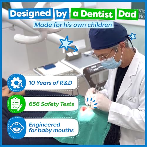 Dr. Noah Microplastic-Free Bamboo Baby Toothbrush, Dentist - Product Imagery