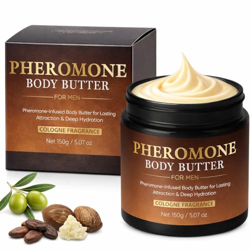 SDUQULK Pheromone Body Butter for Men, Cologned Fragrance Skin Body Cream – with Shea Butter, Cocoa Butter, Coconut Oil 