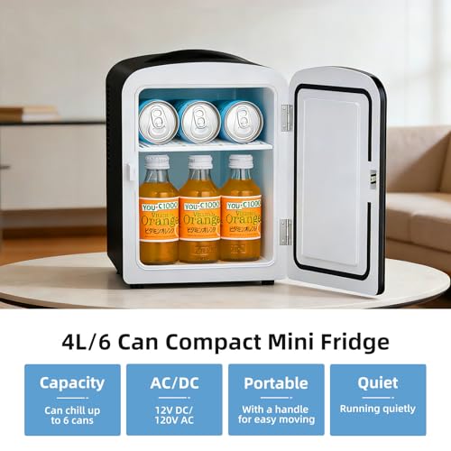 Antarctic Star 4L/6 Can Portable Mini Fridge,Personal Compact - Product Imagery
