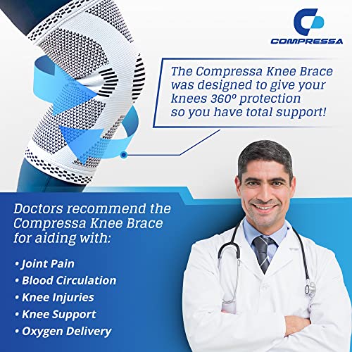 Compressa Knee Sleeve for Women & Men (Regular) - Non-Slip - Product Imagery