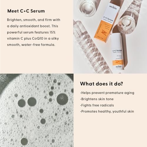 Stratia C+C Vitamin C Serum – 15% Potent Formula with 10% - Product Imagery