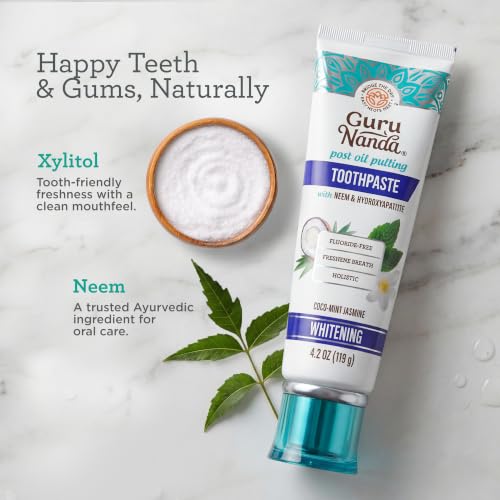 GuruNanda Hydroxyapatite Toothpaste with Neem, SLS & Fluoride - Product Imagery