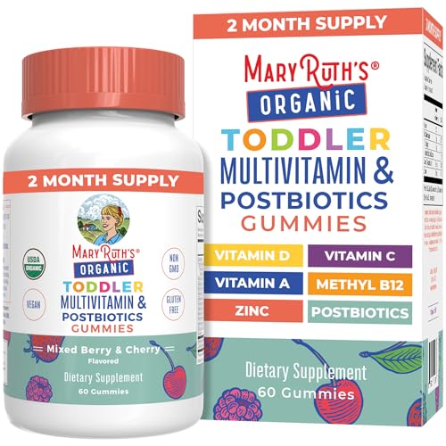MARYRUTH'S Organic Toddler Multivitamin Gummies + Postbiotics, - Product Imagery