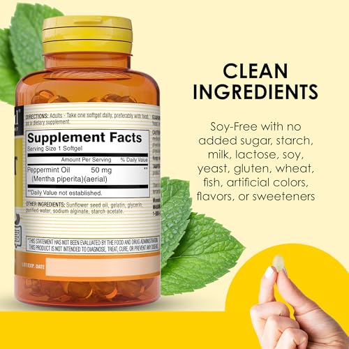 MASON NATURAL Peppermint Oil 50 mg Enteric Coated Softgels, 90 - Product Imagery