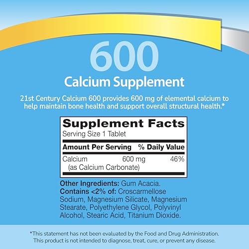 21st Century Calcium 600mg Tablets, Bone Strength Support, 400 - Product Imagery