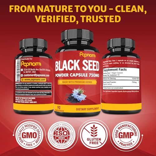 Pure Black Seed Powder Capsules 750mg - Premium Supplement for - Product Imagery