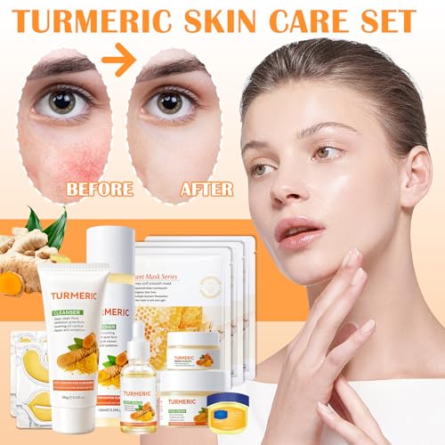 11PCS Turmeric Skincare Set, Skin Care Set with Turmeric Face - Product Imagery