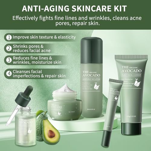 Avocado Skin Care Set, 13-In-1 Travel Skincare Kits for - Product Imagery