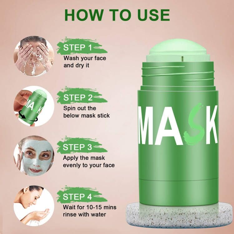 Green Tea Face Mask Stick for Face, Blackhead Remover with Green - Product Imagery