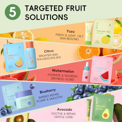 QUIYUM Fruit Skin Care Sets, Beauty Routine Skincare Gifts for - Product Imagery