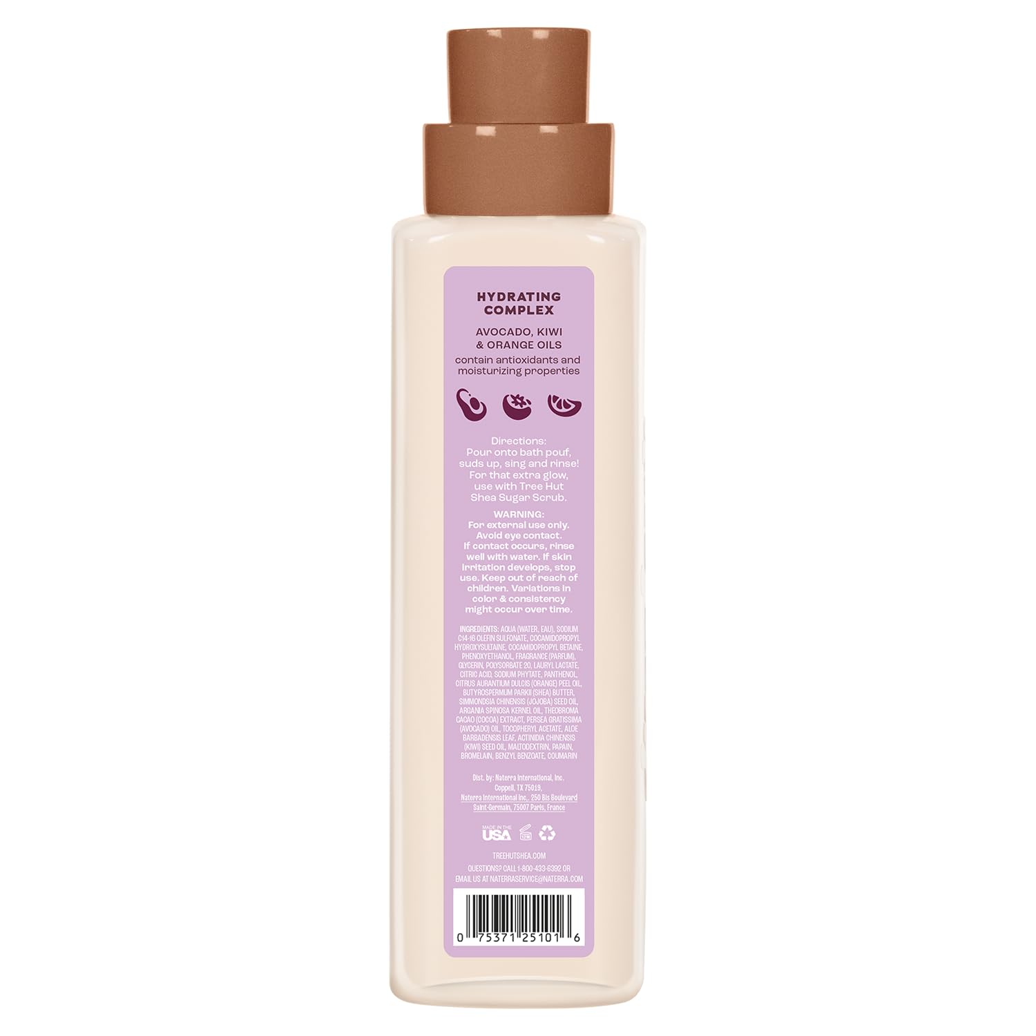 Tree Hut Cinnamon Dolce body wash with shea butter in a pump bottle, 18 fl oz, skin cleaning agent with warm cinnamon scent