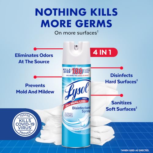 Lysol Disinfectant Spray, Household Essential Cleaning Supplies, - Product Imagery