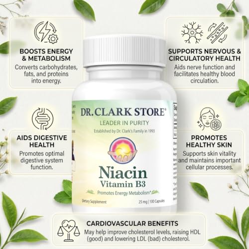 Dr Clark Store Niacin (Vitamin B3) Supplement – 500mg, 100 - Product Imagery