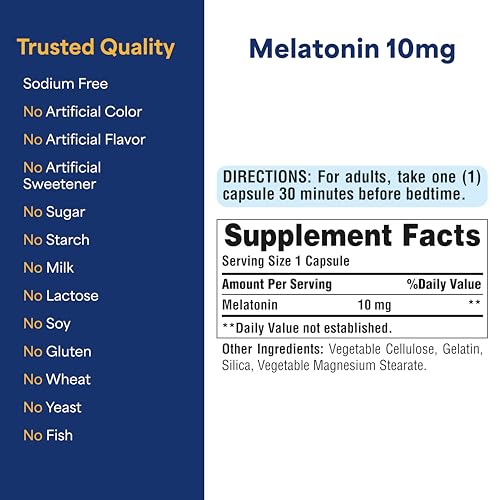 Puritan's Pride Premium Super Strength Melatonin 10mg Sleep Aid - Product Imagery