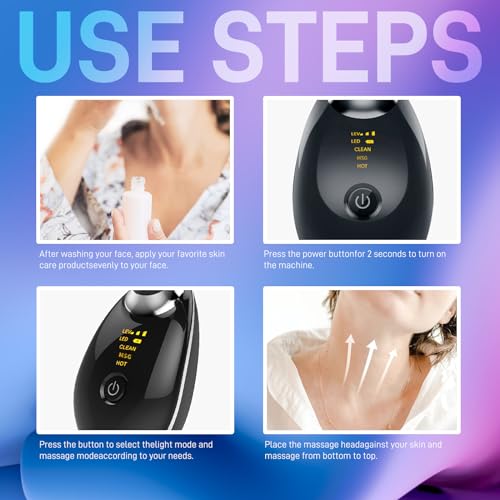 Face Massager with Led Light: 7-Color Facial Device - Neck - Product Imagery